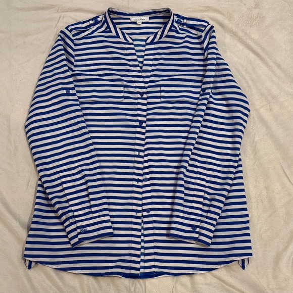 Calvin Klein Tops - Women’s Calvin Klein Striped Button-Up